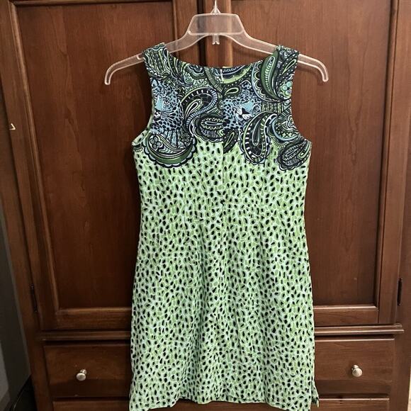 Lilly Pulitzer Women’s Little Master of the House Green Blue Shift Dress Size 2 - Picture 8 of 8